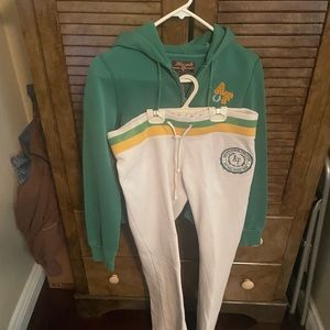 Abercrombie and Fitch sweat suit.